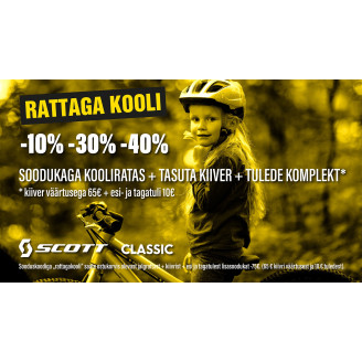 Soodukaga KOOLIRATAS + TASUTA KIIVER ja TULED! (2023 kampaania)