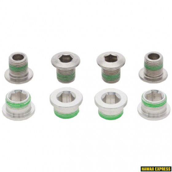 CHAINRING BOLT KIT 4X2 M10 ALUMINUM / M8 STEEL GREY QTY 4