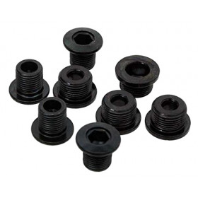 CHAINRING BOLT KIT 4X2 M10 / M8 STEEL BLACK QTY 4 CHAINRING BOLT KIT 4X2 M10 / M8 STEEL BLACK QTY 4