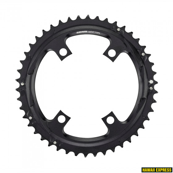 Chain Ring Road Asymmetrical 46T 110 Alum 3mm Black (46-34) Chain Ring Road Asymmetrical 46T 110 Alum 3mm Black (46-34)
