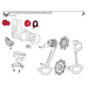 Varuosa tagakäiguvahetajale REAR DERAILLEUR FULL MOUNT BOLT KIT X0 T-TYPE EAGLE AXS